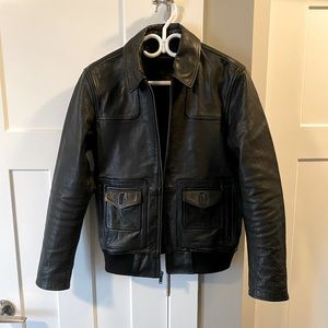 John Varvatos buffalo leather bomber jacket Men’s Small NWT